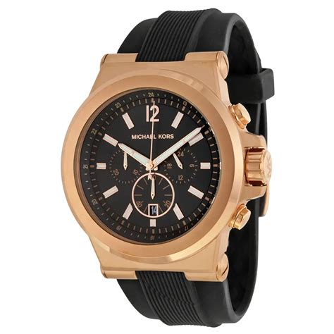 michael kors rose gold watch and black men|rose gold mk watch men.